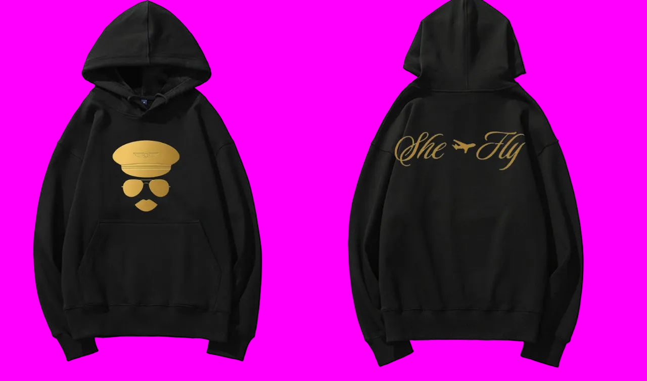 She Fly Hoodie Gold