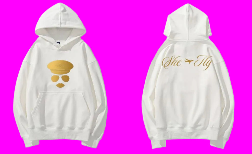 She Fly Hoodie Gold