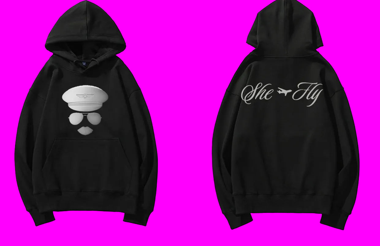 She Fly Hoodie Silver